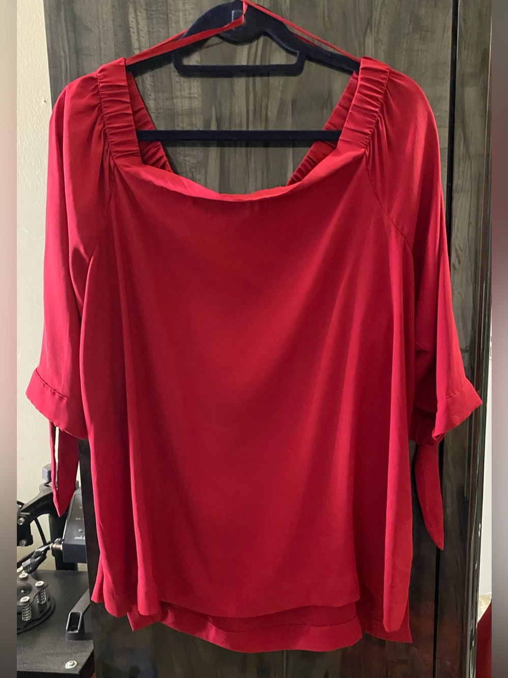 LOFT Red Square-Neck Tunic Top XL